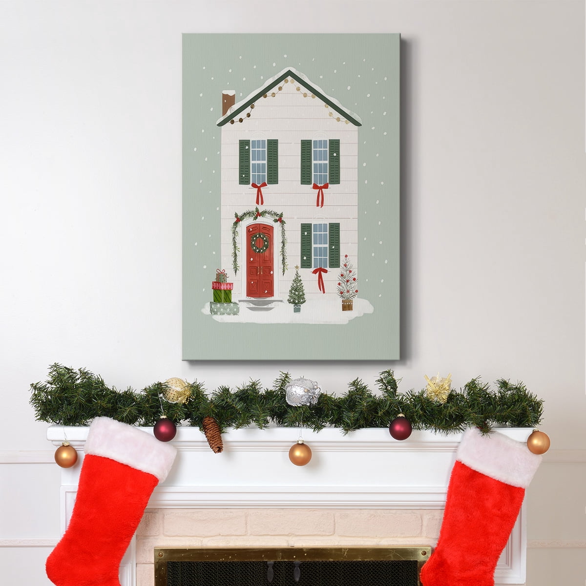 Festive Front Door III- Gallery Wrapped Canvas