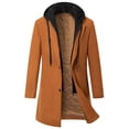 thumbnail image 1 of Abrigo de invierno para hombre, abrigo largo de lana cálido, abrigo de invierno de negocios, chaqueta de invierno para ocio con capucha extraíble, 1 of 6