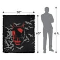 thumbnail image 2 of The Batman (2022) Blanket, 50'x60' The Batman Mask Woven Tapestry Cotton Blend Fringed Throw, 2 of 5