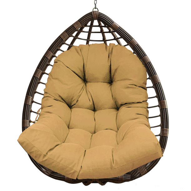 Cojín de cesta colgante impermeable para interiores y exteriores, cojín de asiento de cesta colgante suave y cómodo, almohadillas de asiento de silla de hamaca de jardín Fivean unisex