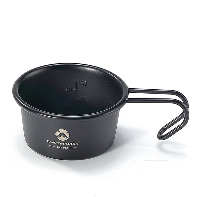 TFixol Compact 304 Stainless Steel Sierra Cup with Measurement Scales for Outdoor and Home Use, Lightweight and Stackable Design, Black or Silver Options Available
