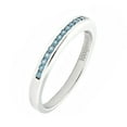 thumbnail image 2 of Trustmark Aquamarine Ice CZ Semi Eternity Wedding Band Ring, Lakoda BAQ sz11.5, 2 of 2