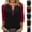 A#Red, variant on gakvbuo 3/4 Sleeve Tops Henley Shirts for Women's Tops Dressy Casual Color Block Pullover Tunic Top Blouses Button Up V-Neck Button-Down Shirts Trendy Business Work Blouses Outfit Basic Tees