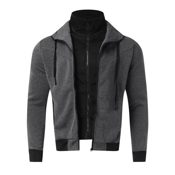 Vedolay Men's Coats Fall Coat Cardigan Outerwear Jacket Dark Gray,XL