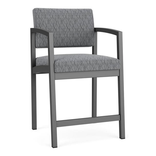 Lenox Chaise de Réception en Acier pour Salle d'Attente Soins de Santé / Acier Charbon / Gris