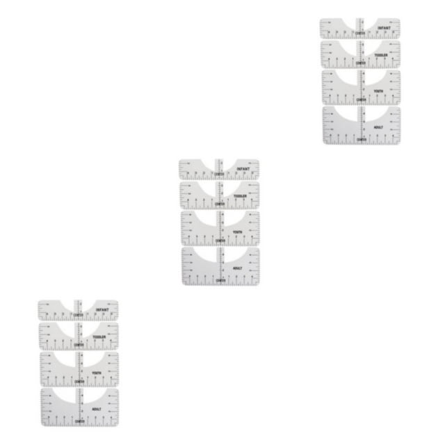 kurtrusly T-Shirt Ruler Tool Alignment Craft Tool Guide 5PCS Center Designs for Precise Results Clear 4 Pcs 3Set