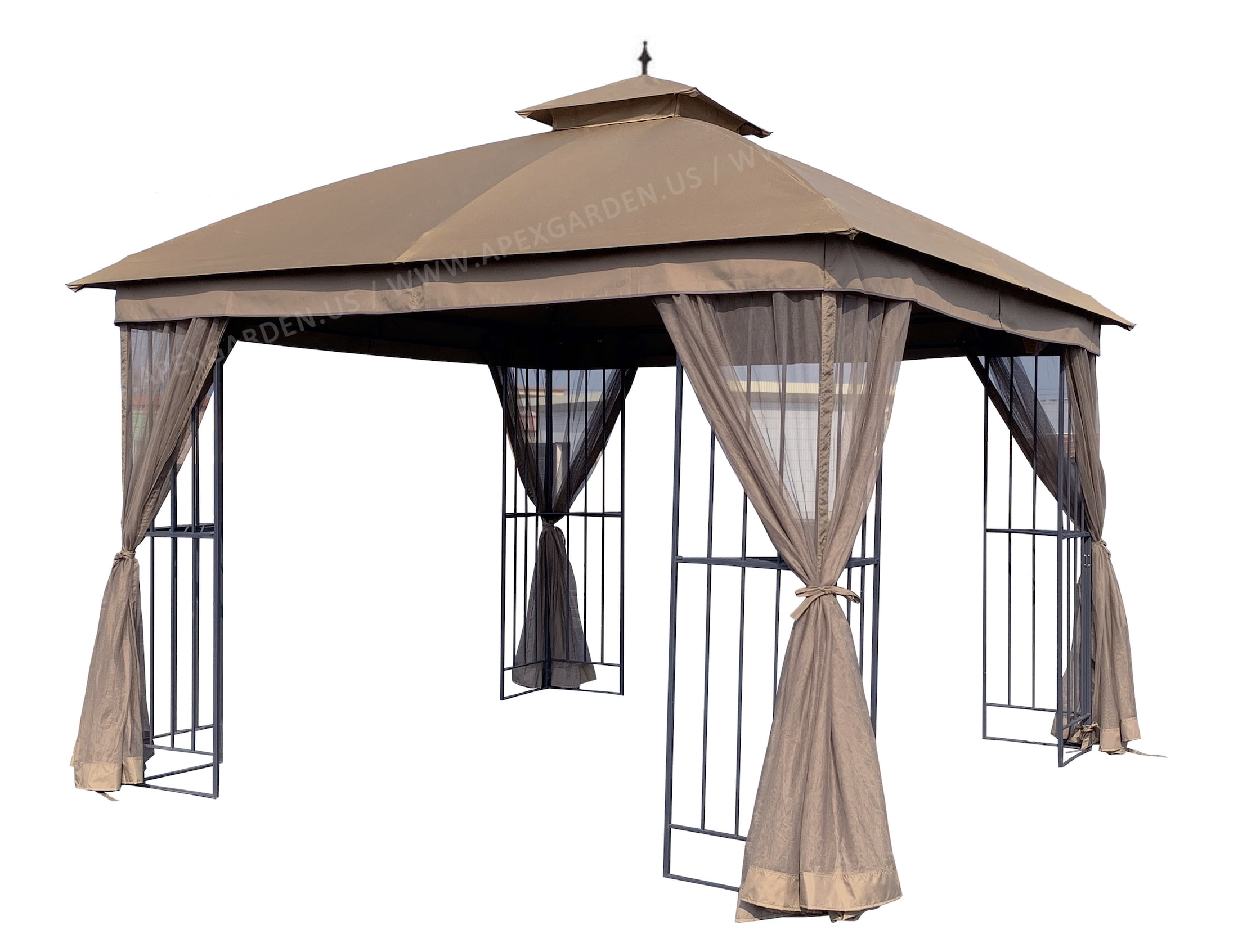 Universal 10 x 10 mosquito netting for gazebo replacement tan
