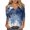 Blue-r, variant on Vivianyo HD Women's Printed Cold Shoulder V Neck Tops, Straight Cut Three Quarter Sleeve Blouse, Spring Fall Casual Top for Daily Errands and Weekend Gathering, Sizes S-2XL