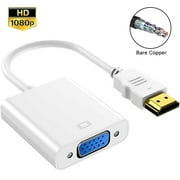 HDMI to VGA 1080P HDMI Male to VGA Female Video Converter Adapter Cable for PC Laptop HDTV Projectors and Other HDMI Input Devices