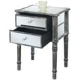 thumbnail image 3 of Convenience Concepts Gold Coast Mayfair Mirrored End Table/ Weathered Gray Wood, 3 of 3