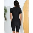 thumbnail image 3 of SWSMCLT Women's One Piece Zipper Rash Guard Swimsuit Swimming Scuba Rashguard Modest Swimwear Full Zip Up Short Sleeve Bathing Suit Beach Boyleg Shorts Padded Surfing Lap Pink 12, 3 of 5
