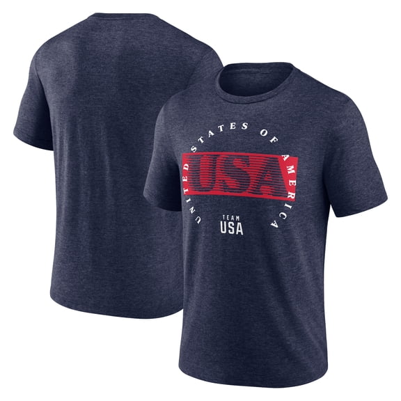 Men's Navy Team USA Vintage Stripes Tri-Blend T-Shirt