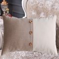 thumbnail image 5 of Funda de almohada para el hogar con costuras de rayas y botones en cuatro colores., 5 of 5
