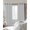 thumbnail image 3 of Boho Gray Blackout Curtains 72 Inches Long for Bedroom, White Chevron Stripes Abstract Geometric Thermal Insulated Room Darkening Black Out Window Curtain Panels Grommet Drapes for Living Room, 3 of 8