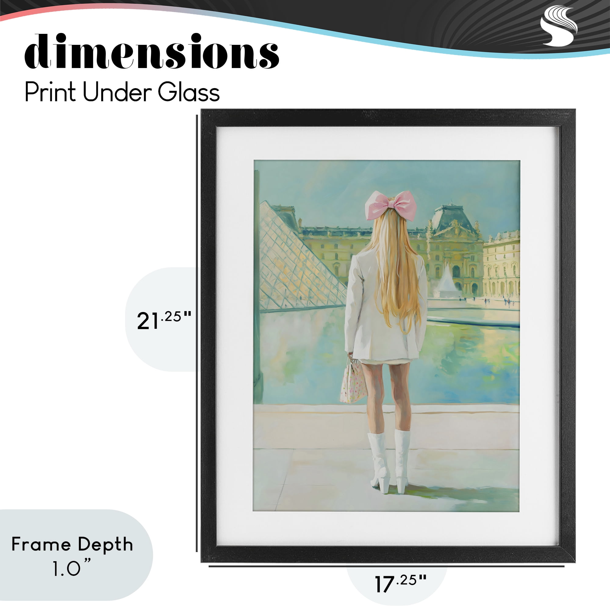 Stupell Industries Girl In Paris Observing Black Framed Print Under Glass, design by The Prints Vibe