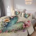 thumbnail image 4 of Davulos Quilt Set Queen Size Heart Shape Flower Pattern Bedding Set Soft Microfiber Lightweight Bedspread Coverlet for All Season with 1 Quilt 2 Pillow Sham, 4 of 8