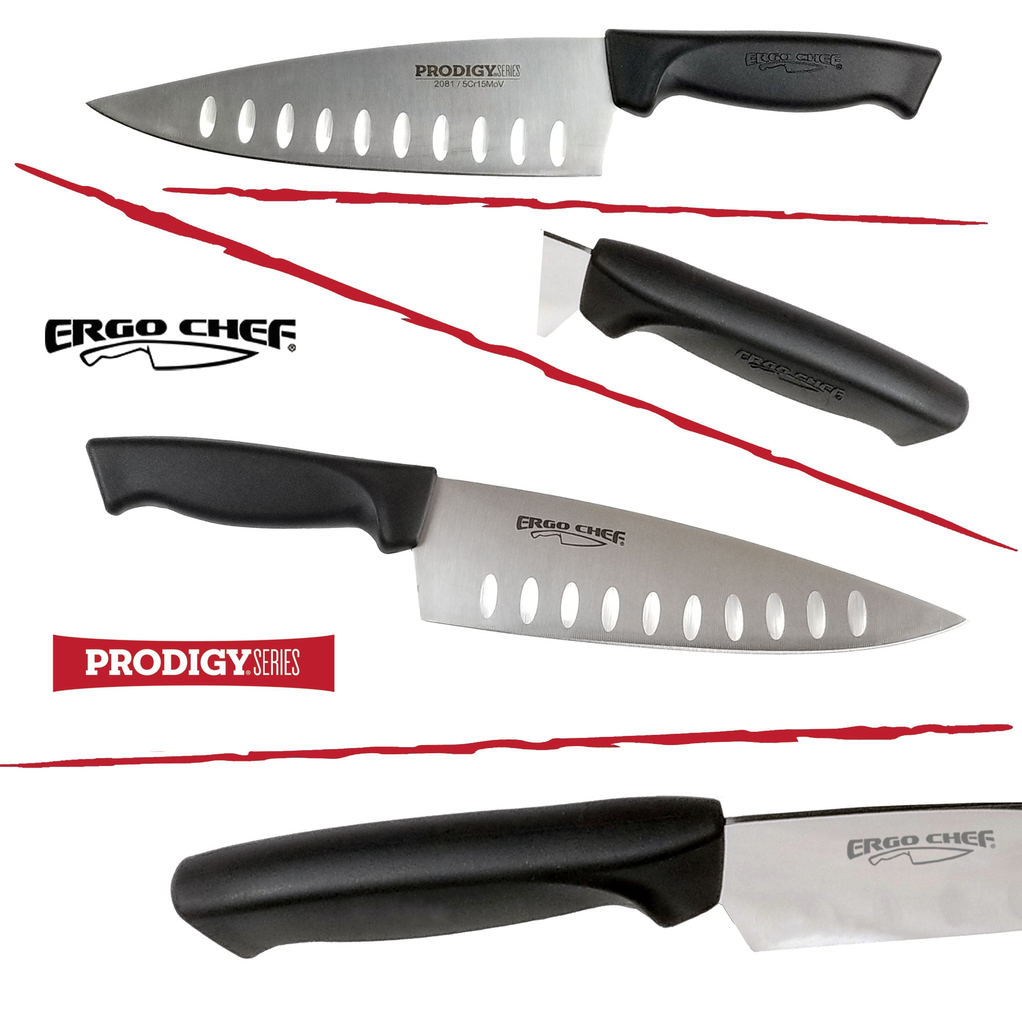 Ergo Chef Prodigy Series 8" Chef Knife, High Carbon Stainless Steel Blade, Ergonomic Non-Slip Handle