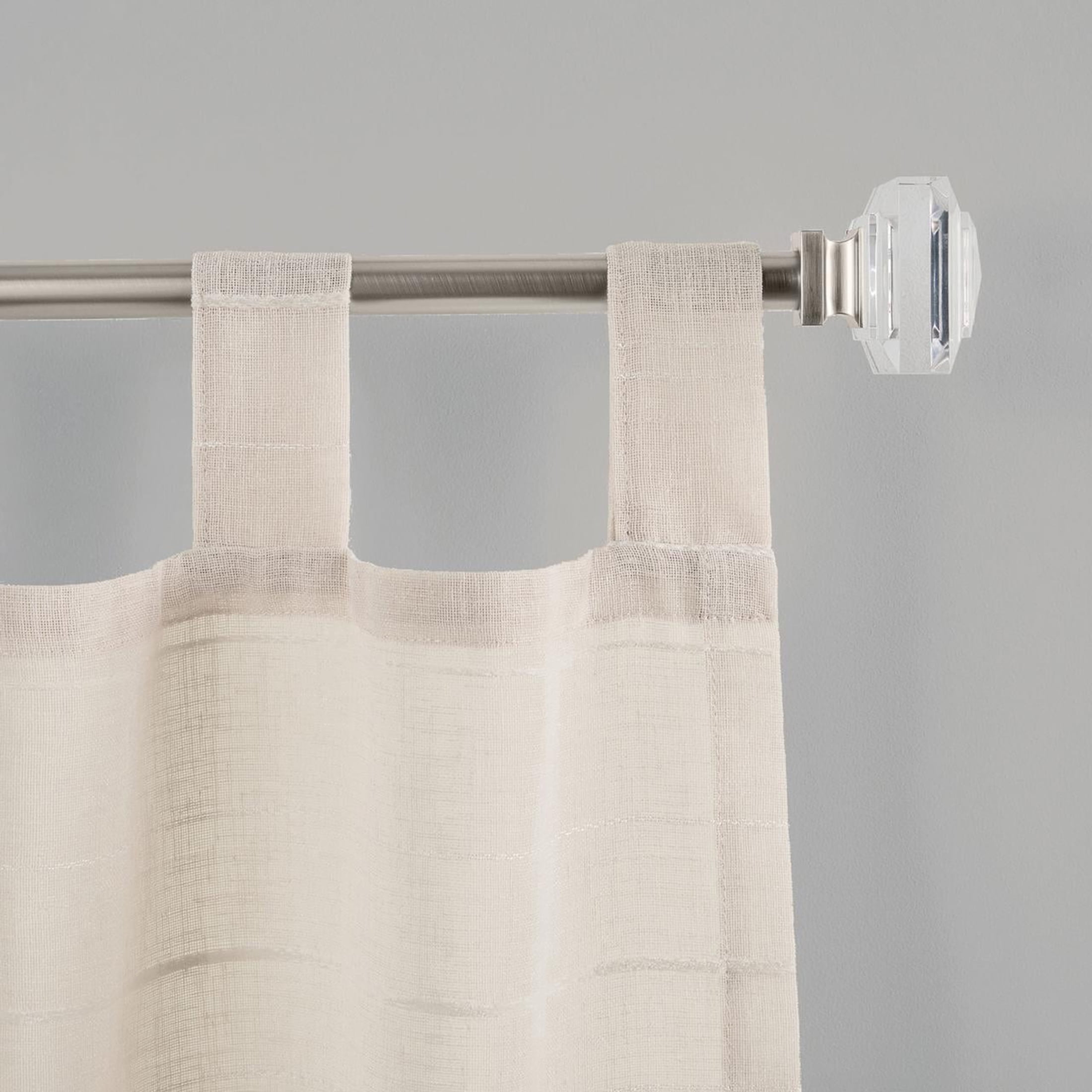 Mainstays 3/4" Acrylic Square Adjustable Single Curtain Rod, 30-84", Nickel