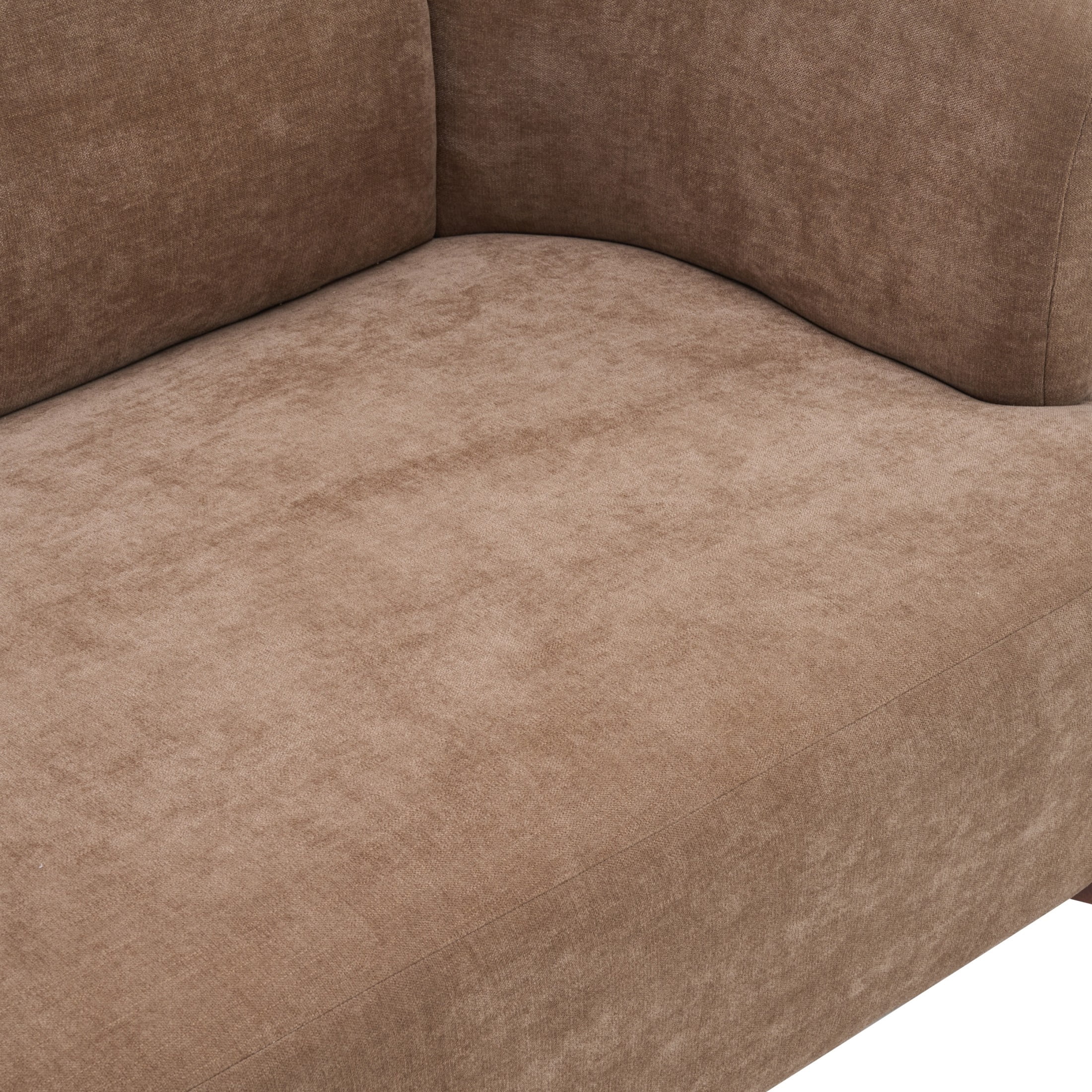 Christopher Knight Home Modern Curved Upholstered Sofa with Round Pillows, Birch Wood Legs, Brown