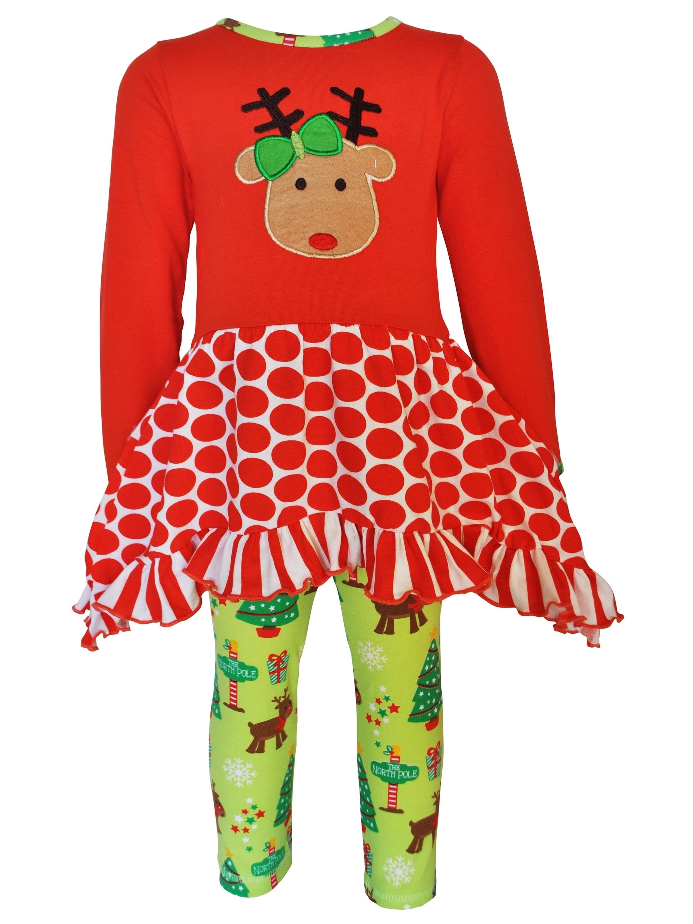 Details about   NWT Girls Size 4T Blueberi Holiday Christmas Outfit Candy Cane Dress Leggings 