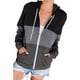 thumbnail image 1 of Mujer Cremallera Sudadera Con Capucha Poliéster Casual Manga Larga Con Capucha Bolsillo Abrigo Para Otoño Invierno Negro XL, 1 of 6