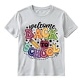 thumbnail image 2 of School Uniform Tshirts Girls Print T Shirt Short Sleeve Crewneck Casual Comfort Wear Girls Graphic Tees Light Gray 10-11 Years, 2 of 4
