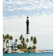 thumbnail image 3 of Ambesonne United States Duvet Cover Sets, Lighthouse Palms, 2-Twin, Blue White Green, 3 of 4