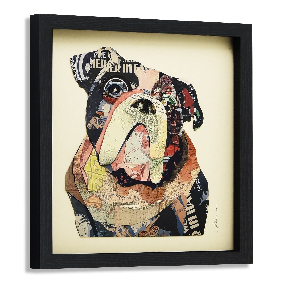 Empire Art Dog Animals & Insects Framed Mixed Media Art, by Alex Zeng