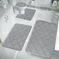 thumbnail image 7 of Wovilon Foam Bath Mat 4 Set Bathroom Rugs For 4 Pcs Toilet Mats Universal Soft Comfortable Water Absorption Non-Slip Thick Machine Washable Easier To Dry Dark, 7 of 7