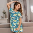 thumbnail image 3 of Easygdp Cute Polar Bear Fishing Camisón de manga corta para mujer, informal, estampado, 3 of 6