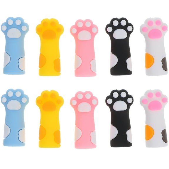 Clispeed Knitting Needle Stoppers Silicone Needle Caps Assorted Color 10pcs