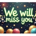 thumbnail image 4 of Teal Background We Will Miss You Banner Party Decoration with Balloons Sparklers and Champagne Glasses for Farewell Party Retirement Party Departure Party Photo Booth Decor, 4 of 7