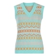 thumbnail image 4 of IROINID Gilet Sans Manches pour Femmes Col en V Chandail Rayé Confortable Mi-Long Tricoté, 4 of 7