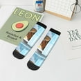 thumbnail image 5 of Salouo Funny Cat Taking a Bath Pattern Unisex Middle Tube Socks,Middle-Finger Knee High Socks Over The Calf Tube Stocking Crew Stockings for Women and Men Tube Socks, 5 of 8