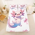 thumbnail image 5 of Erosebridal Cute Axolotl Bed Sheets For Kids,Pink Girly Bow King Sheets For Girls 4pcs, 5 of 6