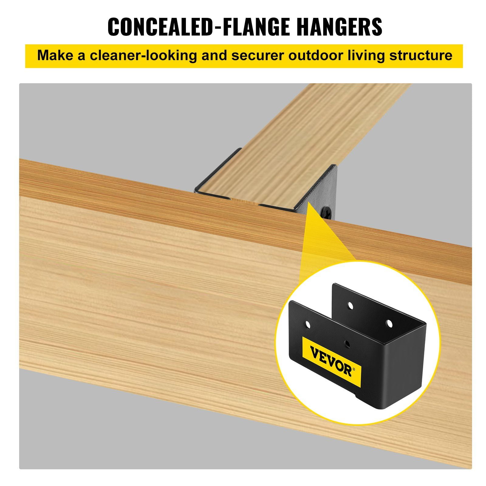 CAFORKP 24-Pack of 3.7-Inch Concealed Flange Joist Hangers, 2x4 Face Mount Brackets, Weather-Resistant Powder Coated Steel for Decks & Outdoor Accents