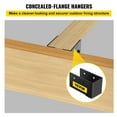 thumbnail image 2 of Concealed Joist Hanger 2x4 Outdoor Accent Concealed Flange Pack of 24 Q235 Steel Powder Coated Face Mount Bracket Inner 40x91 mm for Beam Swing, 2 of 6