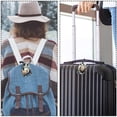 thumbnail image 5 of Square 2Pack PU Leather Abstract Rhinoceros Cruise Luggage Tag with Privacy Cover and Name ID Tag for Travel Handbags Backpacks Luggage Tags, 5 of 6
