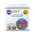 thumbnail image 1 of UNIQUE CREATIV CRAFT Diamond Art Coaster Kit – Butterfly, 6 pcs, Age 8+, Beginner, 10.2 cm, 1 of 6