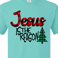 thumbnail image 4 of Inktastic Christmas Jesus is the Reason with Green Plaid Tree T-Shirt, 4 of 5
