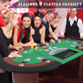 thumbnail image 2 of Homhum 9-Players Poker Table, 82" Game Table w/ Dealer Position & Heavy-Duty Solid Wood Legs, Green, 2 of 7