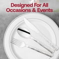 thumbnail image 3 of Smarty 7.75" Shiny Metallic Silver Hammered Disposable Plastic Knives 1000ct, 3 of 7
