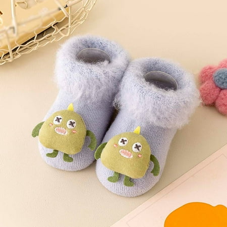 

LEEy-world Toddler Shoes Autumn and Winter Comfortable Baby Toddler Shoes Cute Cartoon Shape Children Cotton Warm Breathable Soft Non Mike Shoes Blue