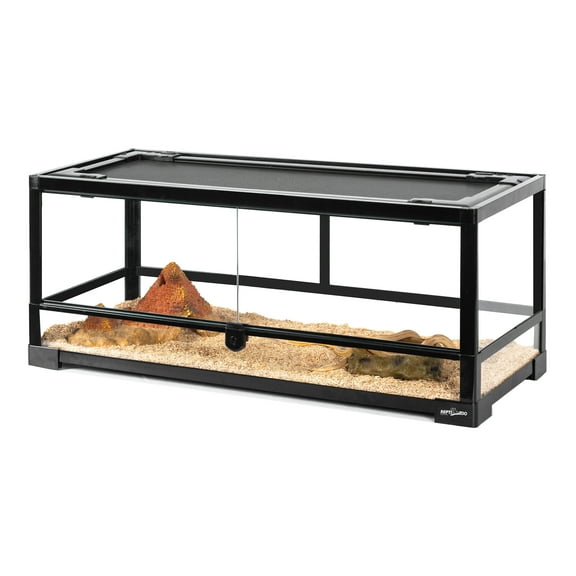 REPTI-ZOO Reptile Knock Down Glass Terrarium with Double Hinge Door 30" x 12" x 12"（18 Gallon)