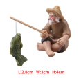 thumbnail image 4 of Simulation Fisherman Figurines Miniature Sculpture tatue for Desktop Lawn Fish Tank Decor Ornament , S, 4 of 8
