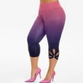 thumbnail image 3 of CBGELRT Elastic High Waist Sporty Leggings for Women Large Size Seamless Gradient Color 3/4 Yoga Pants Workout Fitness Leggins Jeggings Hot Pink Xxxl, 3 of 8