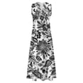 thumbnail image 4 of Ruyang Summer Flower Print Dresses for Women Women Casual V Neck Dress Sleeveless Maxi Dress Vintage Boho Beach Sundress With Pockets, 4 of 4