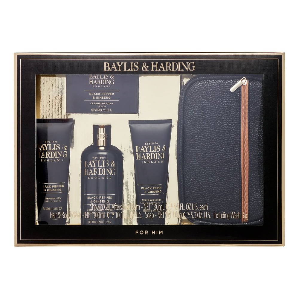 Baylis & Harding Toiletry Gift Set or Men, Black Pepper and Ginseng