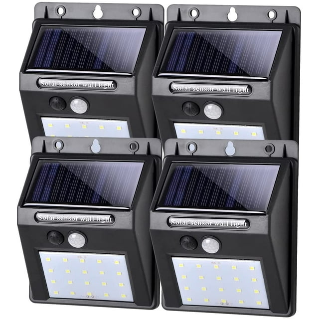 Lámpara solar para exterior, luz solar LED con sensor de movimiento, para decoración de paredes de jardín, iluminación solar inalámbrica, resistente al agua IP65, 5 piezas