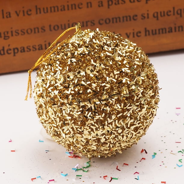 Fiudx Bolas Navideñas de Espuma Brillante, Diseño Personalizable, Decoración para Árbol Festivo, Decoración Versátil para Fiestas, Ideal para Karaoke, Oficina, 8 Cm de Diámetro, Blanco, Dorado, Rojo